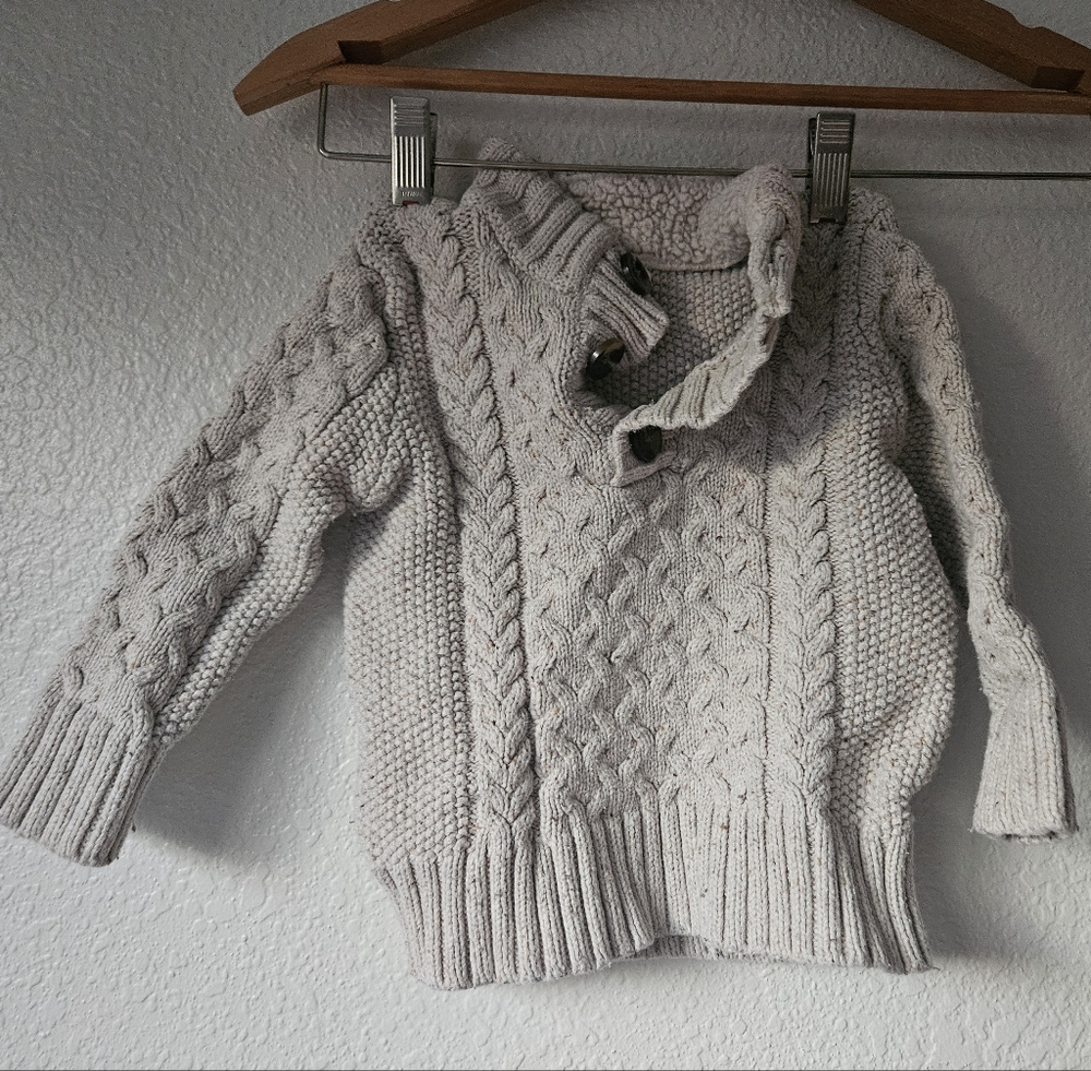 cat & jack henley cable knit sweater, 2t